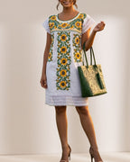 Vestido Tehuacan Girasoles | Popelina y Encaje
