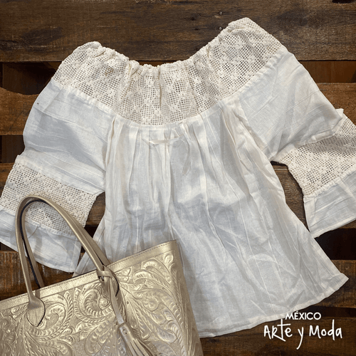 Blusa Campesina Calada - MÉXICO ARTE Y MODA - Blusa Bordada
