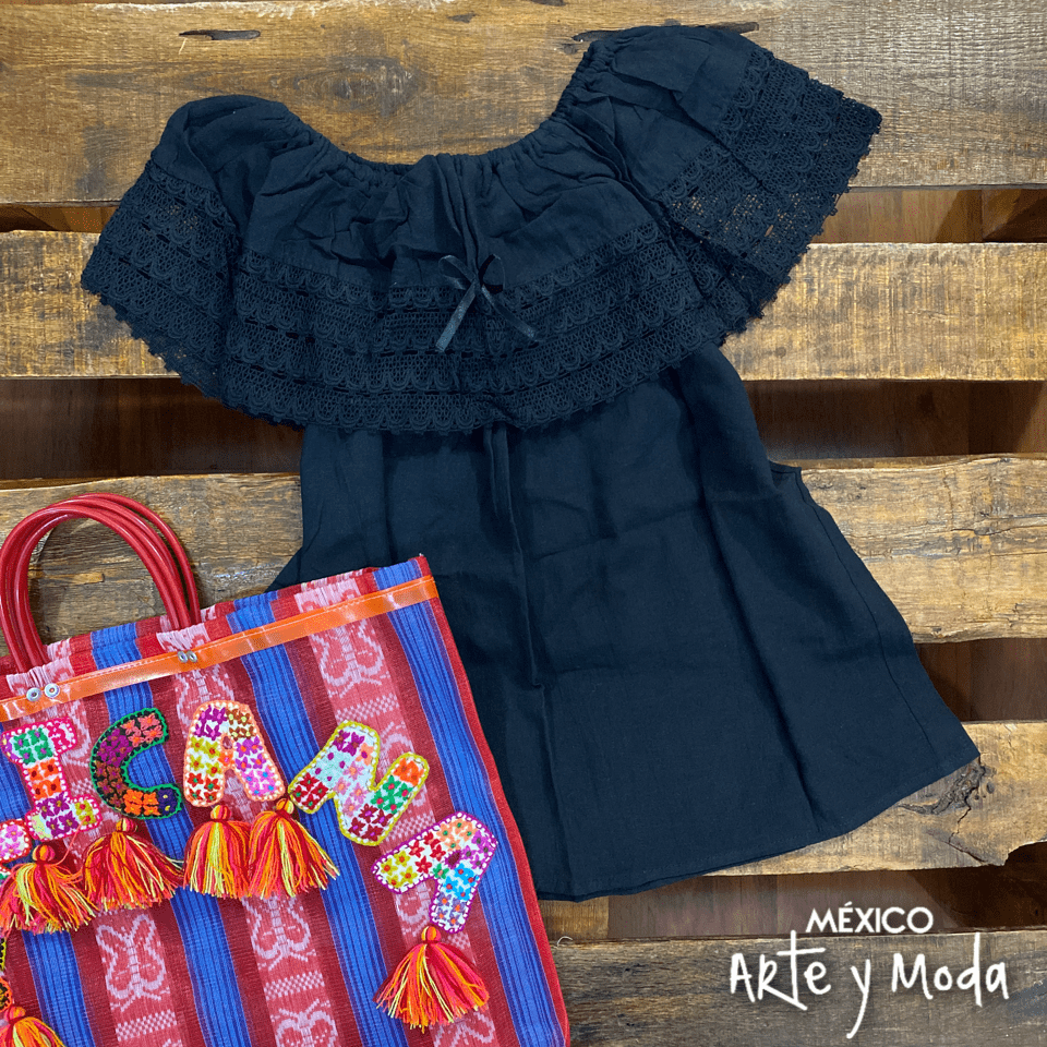 Blusa Campesina Lisa - MÉXICO ARTE Y MODA - Blusa Lisa