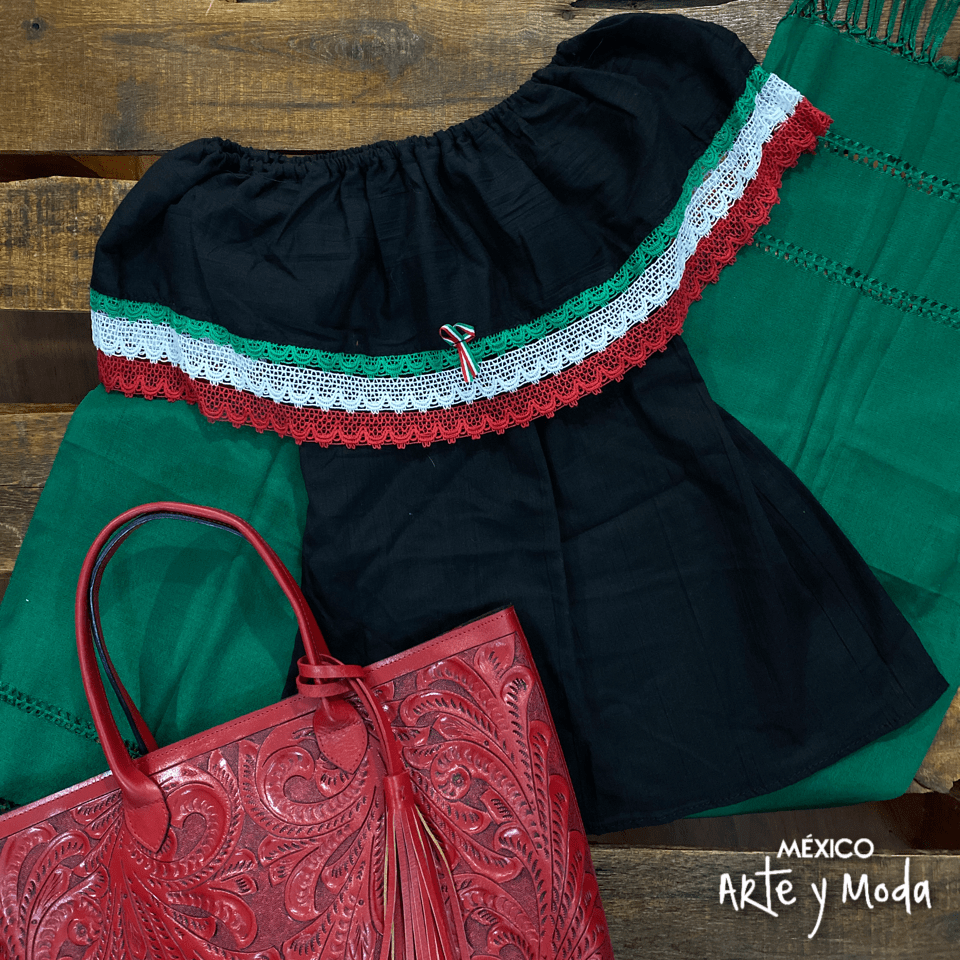 Blusa Campesina Patria - MÉXICO ARTE Y MODA - Blusa Bordada