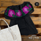 Blusa Campesina Punto de Cruz - MÉXICO ARTE Y MODA - Blusa Bordada