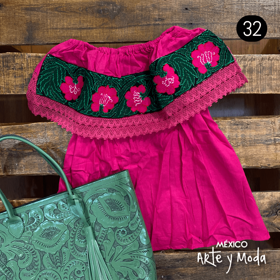 Blusa Campesina Punto de Cruz - MÉXICO ARTE Y MODA - Blusa Bordada