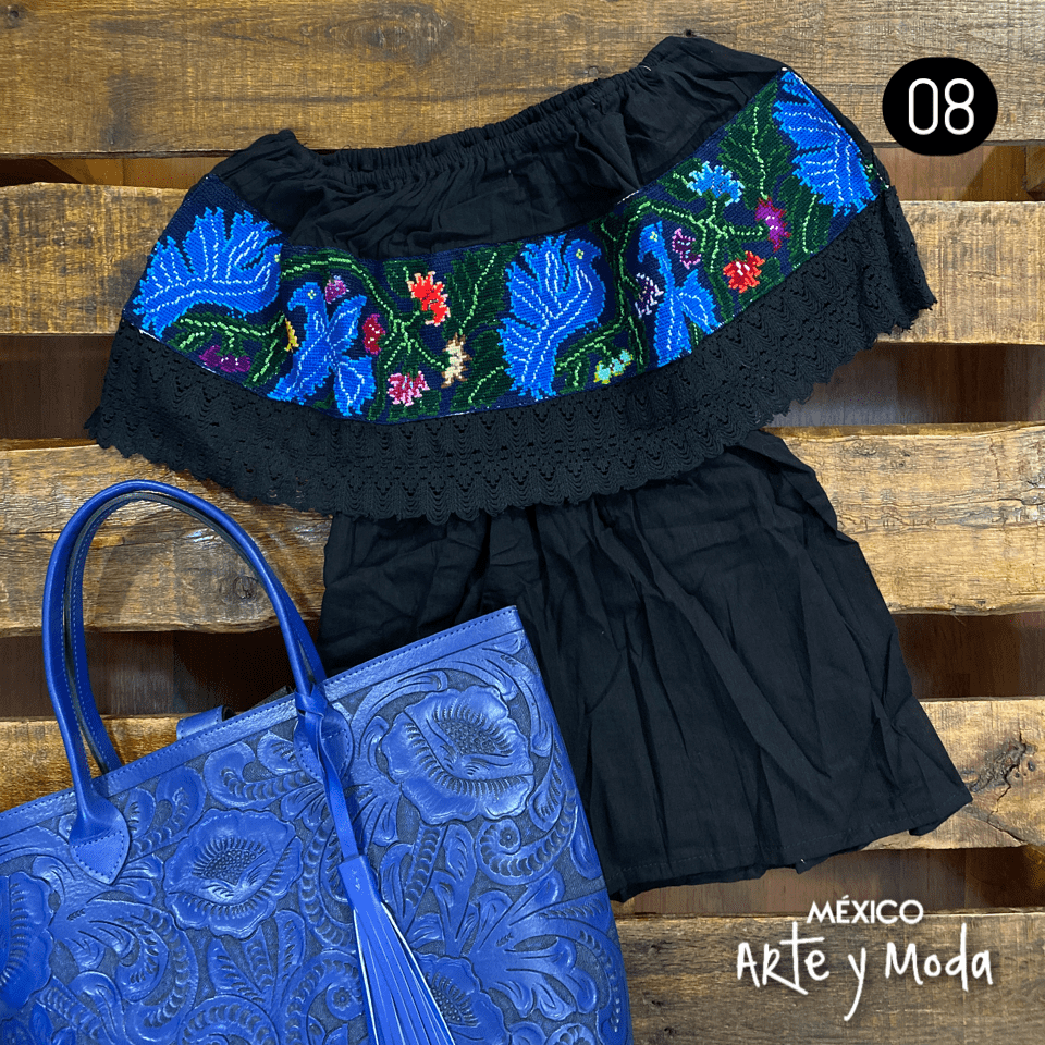 Blusa Campesina Punto de Cruz - MÉXICO ARTE Y MODA - Blusa Bordada