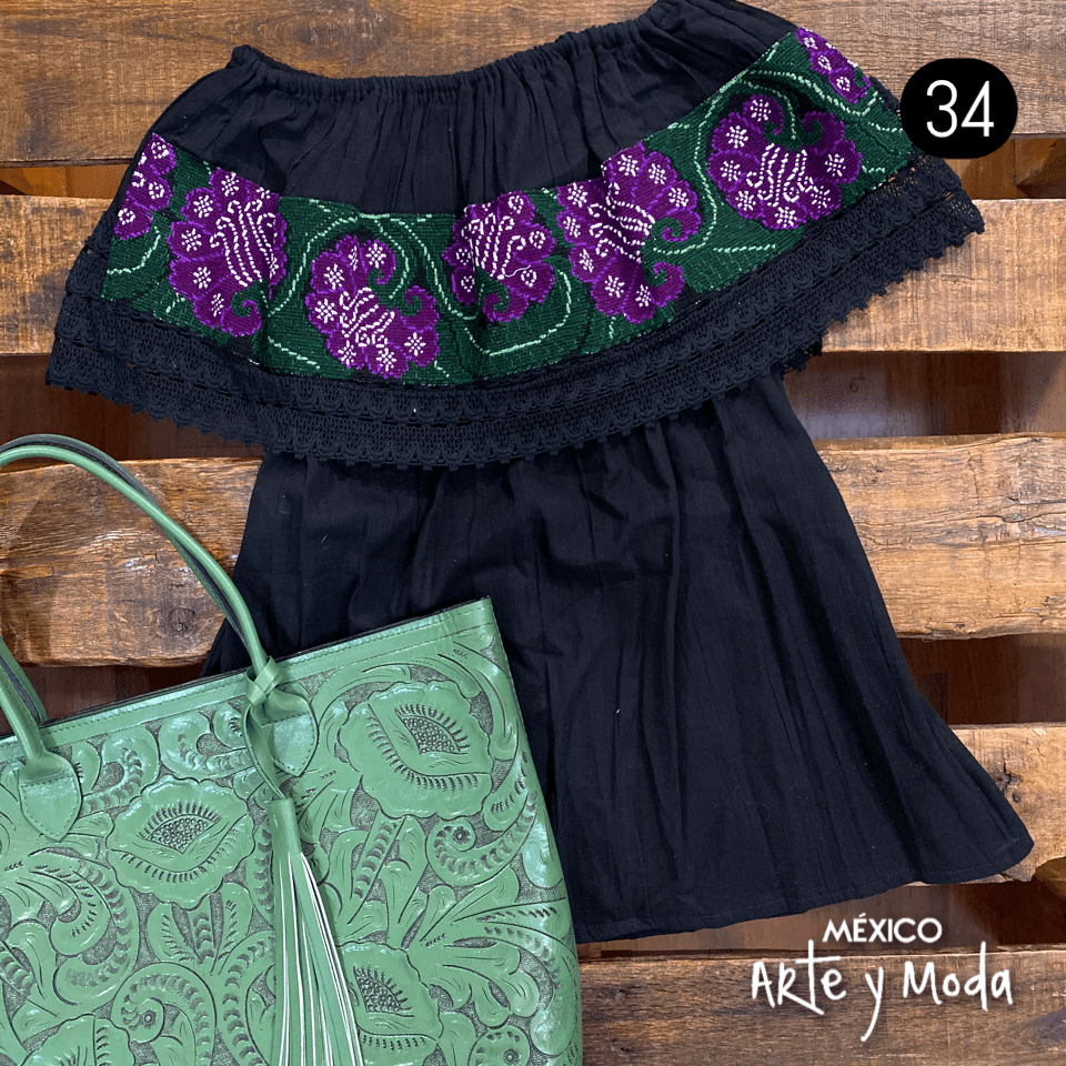 Blusa Campesina Punto de Cruz - MÉXICO ARTE Y MODA - Blusa Bordada