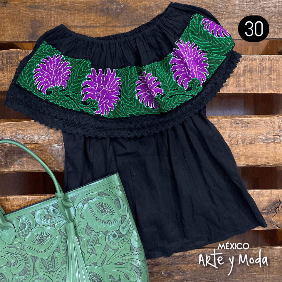 Blusa Campesina Punto de Cruz - MÉXICO ARTE Y MODA - Blusa Bordada