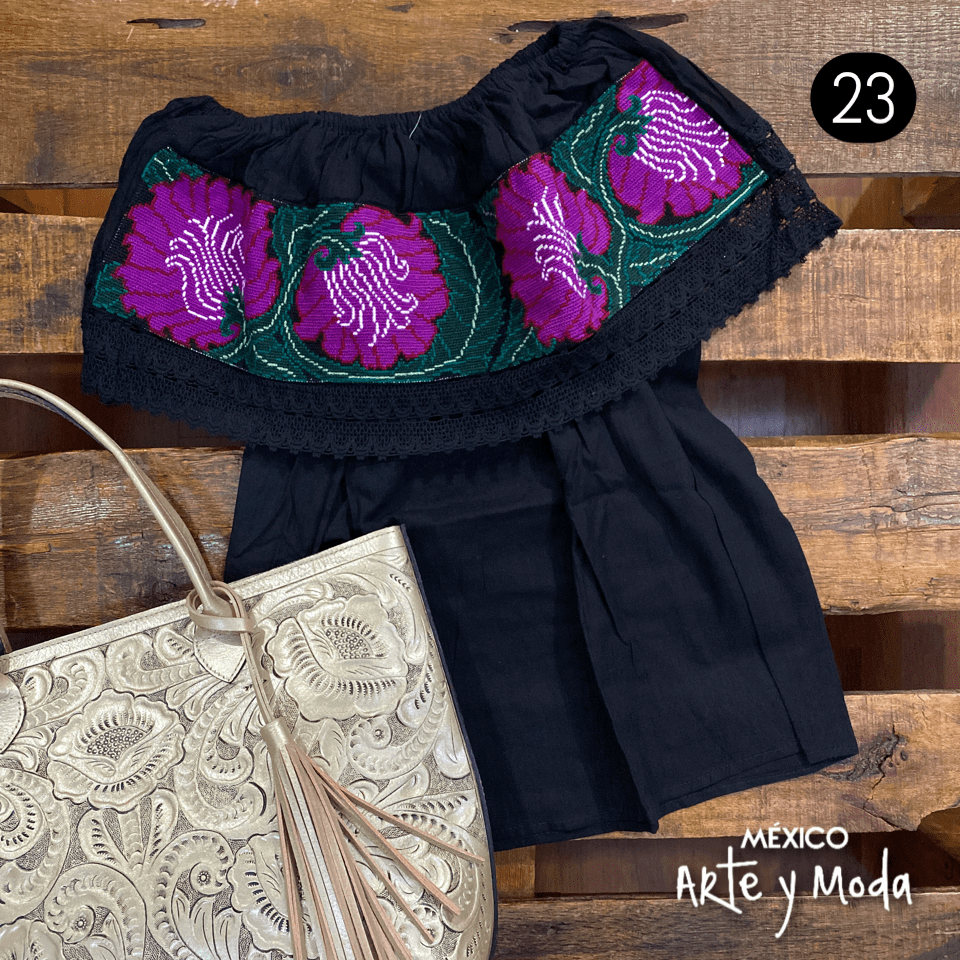 Blusa Campesina Punto de Cruz - MÉXICO ARTE Y MODA - Blusa Bordada