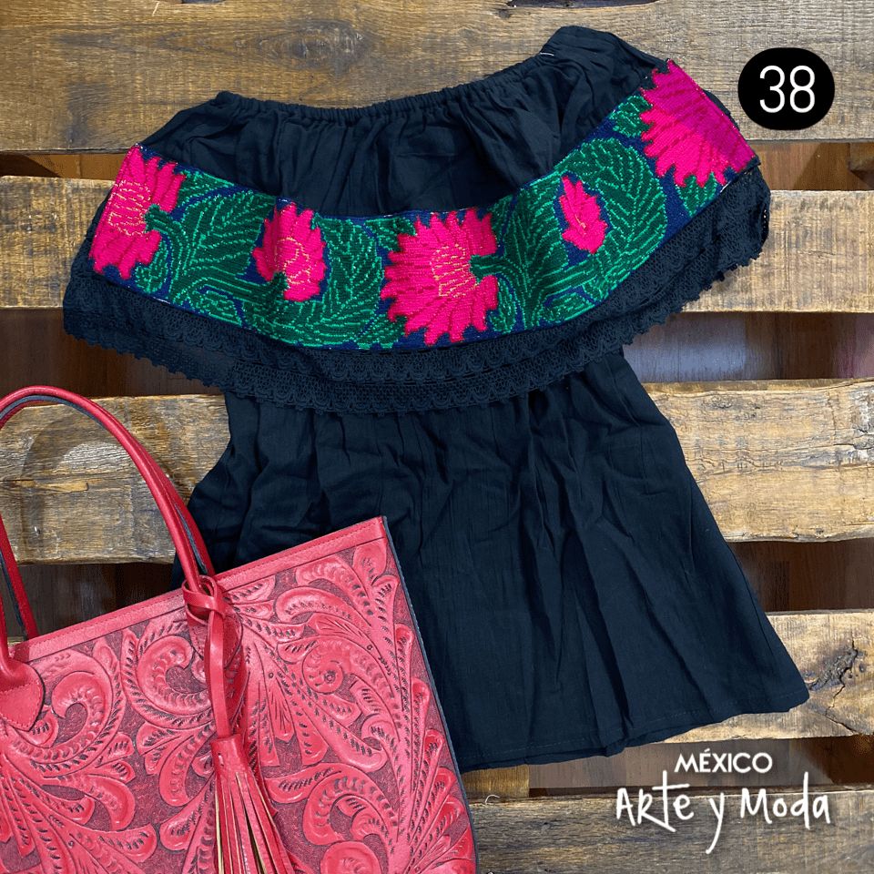 Blusa Campesina Punto de Cruz - MÉXICO ARTE Y MODA - Blusa Bordada