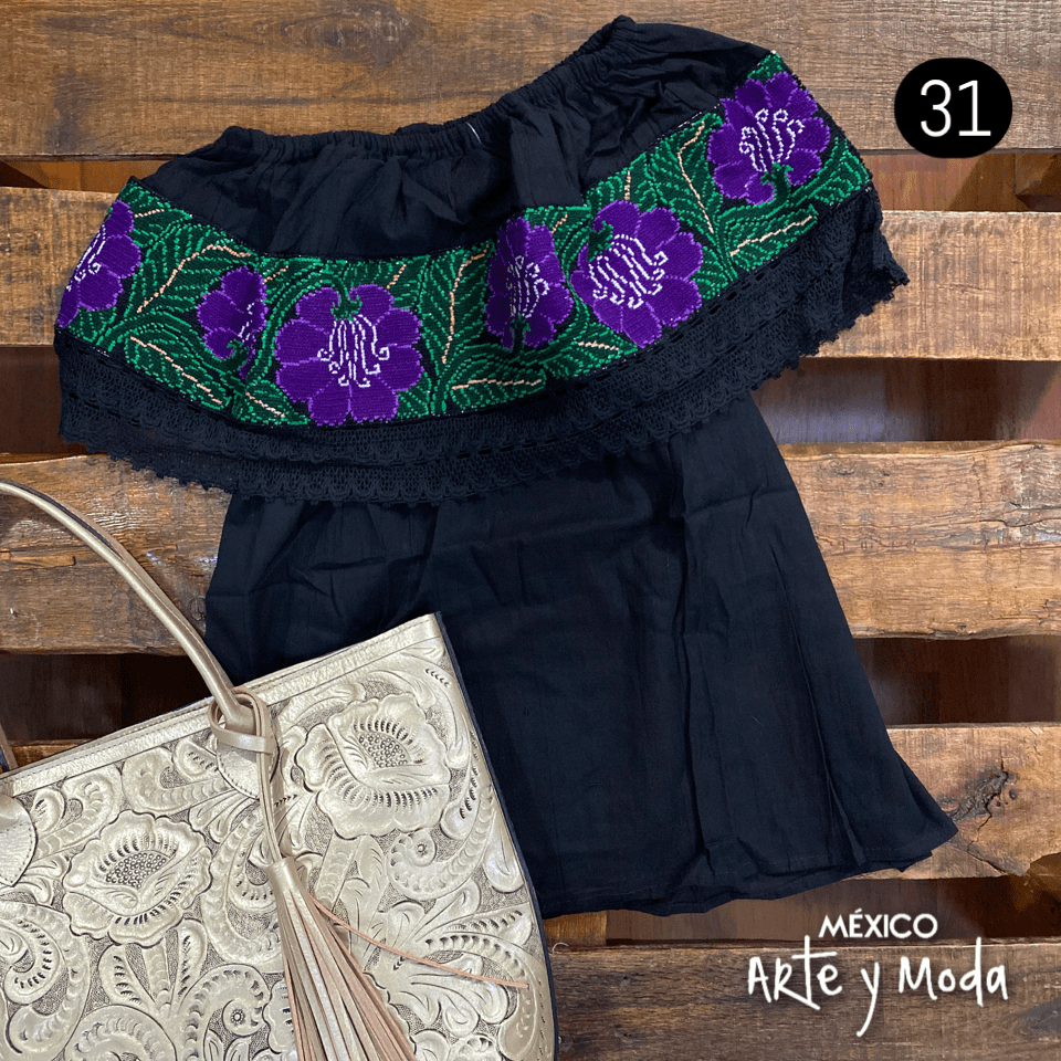 Blusa Campesina Punto de Cruz - MÉXICO ARTE Y MODA - Blusa Bordada