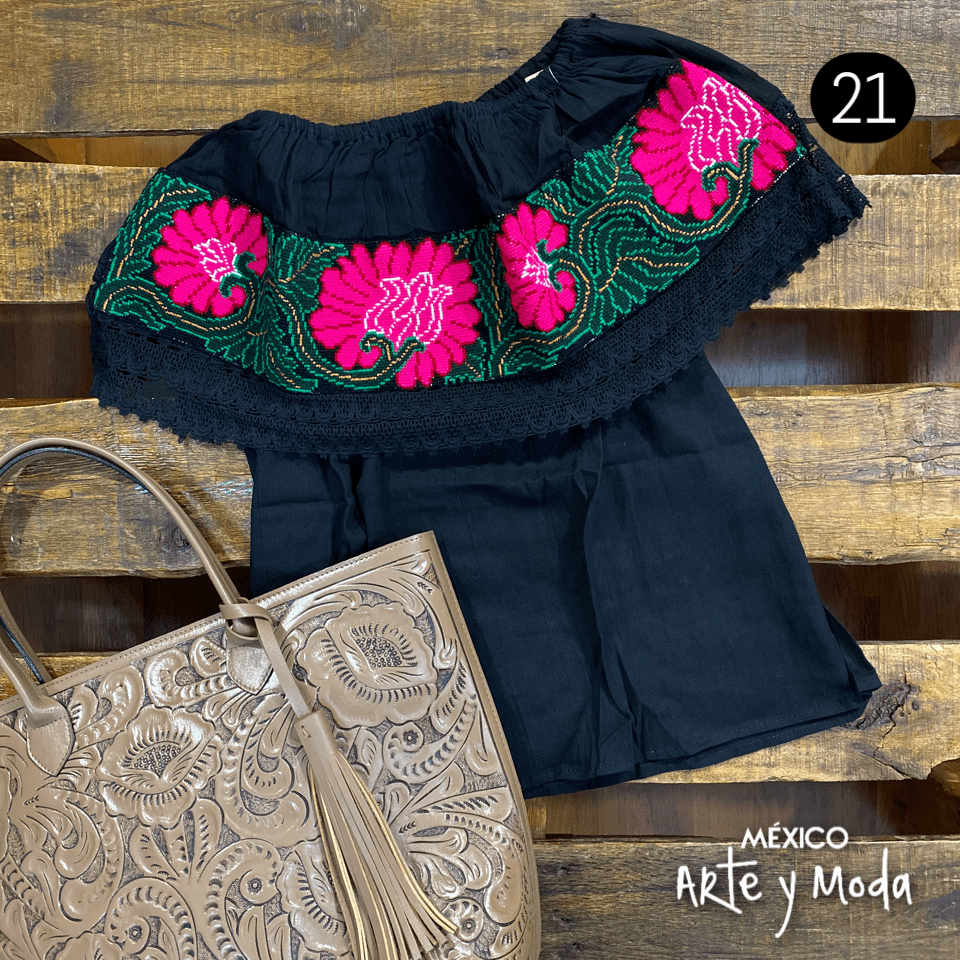 Blusa Campesina Punto de Cruz - MÉXICO ARTE Y MODA - Blusa Bordada