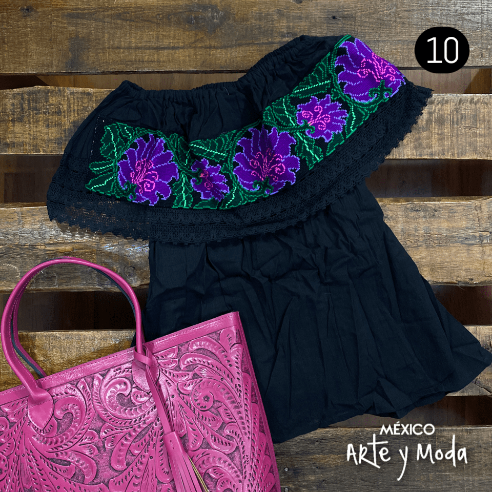 Blusa Campesina Punto de Cruz - MÉXICO ARTE Y MODA - Blusa Bordada