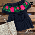 Blusa Campesina Punto de Cruz - MÉXICO ARTE Y MODA - Blusa Bordada