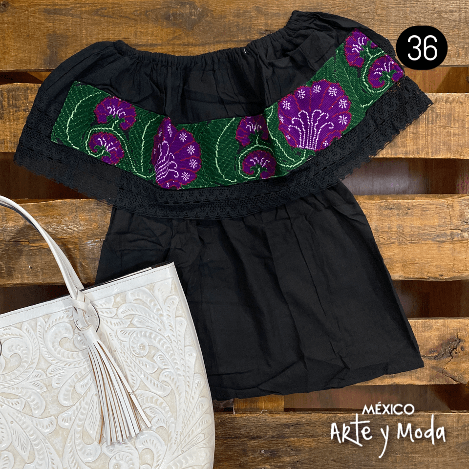 Blusa Campesina Punto de Cruz - MÉXICO ARTE Y MODA - Blusa Bordada