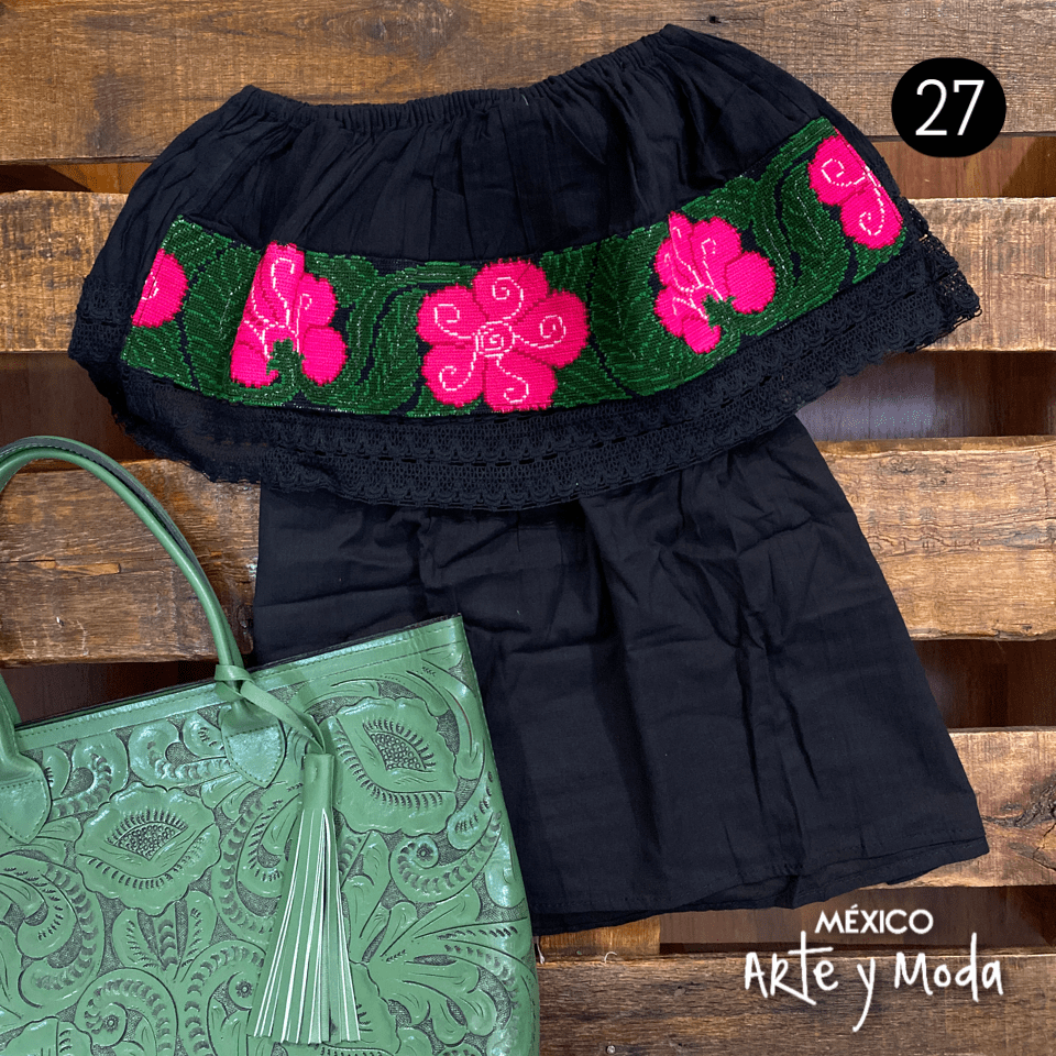 Blusa Campesina Punto de Cruz - MÉXICO ARTE Y MODA - Blusa Bordada