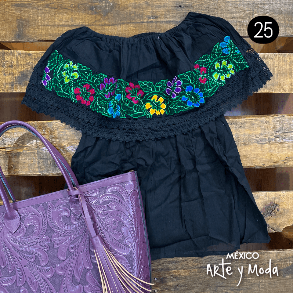Blusa Campesina Punto de Cruz - MÉXICO ARTE Y MODA - Blusa Bordada