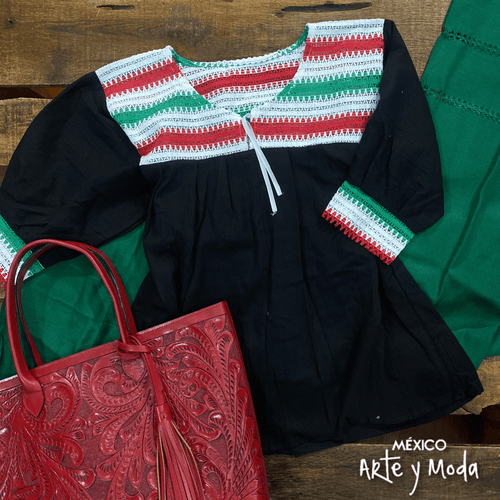 Blusa Carolina Patria - MÉXICO ARTE Y MODA - Blusa Lisa