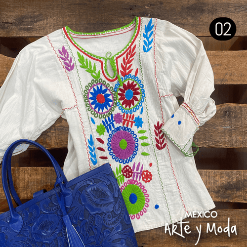 Blusa Chaleco Rococo - MÉXICO ARTE Y MODA - Blusa Bordada