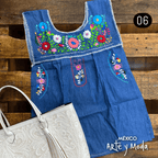 Blusa Chilac Mezclilla - MÉXICO ARTE Y MODA - Blusa Bordada