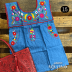 Blusa Chilac Mezclilla - MÉXICO ARTE Y MODA - Blusa Bordada