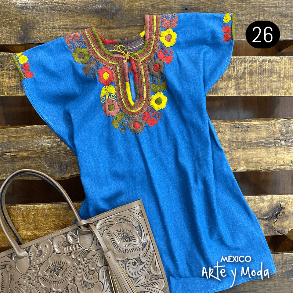 Blusa JolXic Mezclilla - MÉXICO ARTE Y MODA - Blusa Bordada