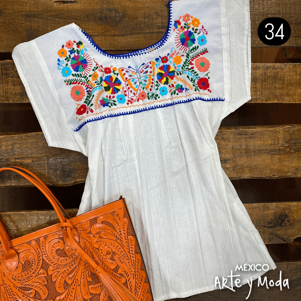 Blusa Margaritas - MÉXICO ARTE Y MODA - Blusa Bordada