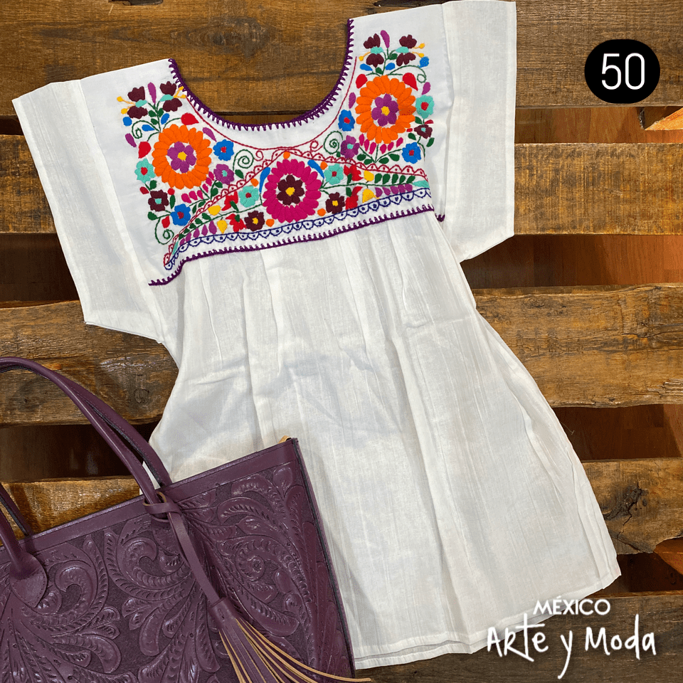 Blusa Margaritas - MÉXICO ARTE Y MODA - Blusa Bordada