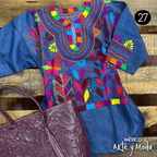 Blusa Milpa Denim - MÉXICO ARTE Y MODA - Blusa Bordada