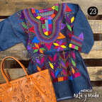 Blusa Milpa Denim - MÉXICO ARTE Y MODA - Blusa Bordada