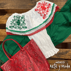 Blusa Patria Acordeon - MÉXICO ARTE Y MODA - Blusa Bordada