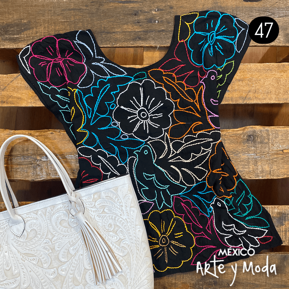 Blusa Pespunte - MÉXICO ARTE Y MODA - Blusa Bordada