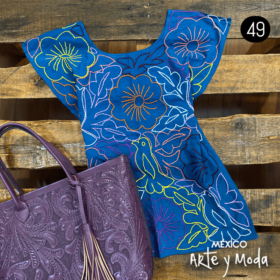 Blusa Pespunte - MÉXICO ARTE Y MODA - Blusa Bordada