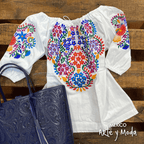 Blusa Poblana - MÉXICO ARTE Y MODA - Blusa Bordada