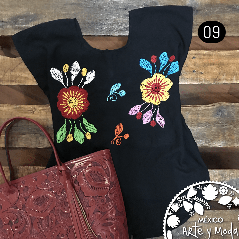 Blusa Rayon Pata de Gallo - MÉXICO ARTE Y MODA - Blusa Bordada
