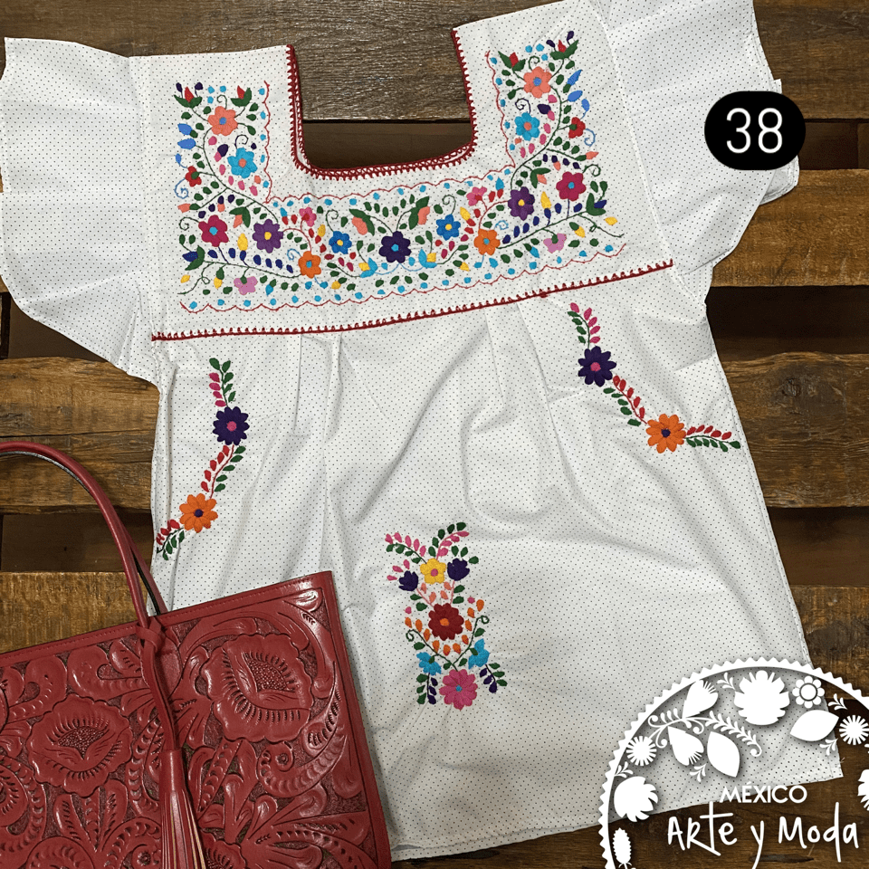 Blusa Tehuacan Moderna - MÉXICO ARTE Y MODA - Blusa Bordada