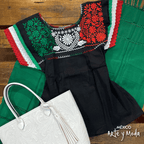 Blusa Tehuacan Patria - MÉXICO ARTE Y MODA - Blusa Bordada