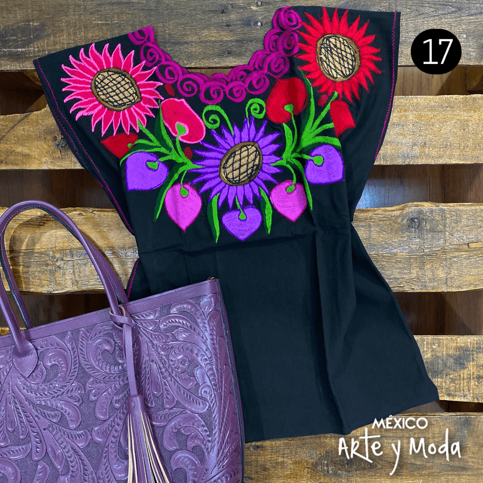 Blusa Zinac Cuello Redondo - MÉXICO ARTE Y MODA - Blusa Bordada