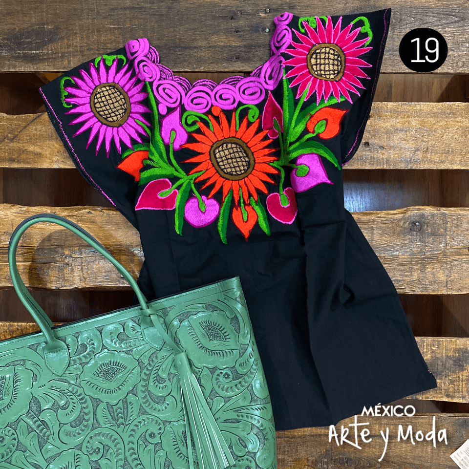 Blusa Zinac Cuello Redondo - MÉXICO ARTE Y MODA - Blusa Bordada