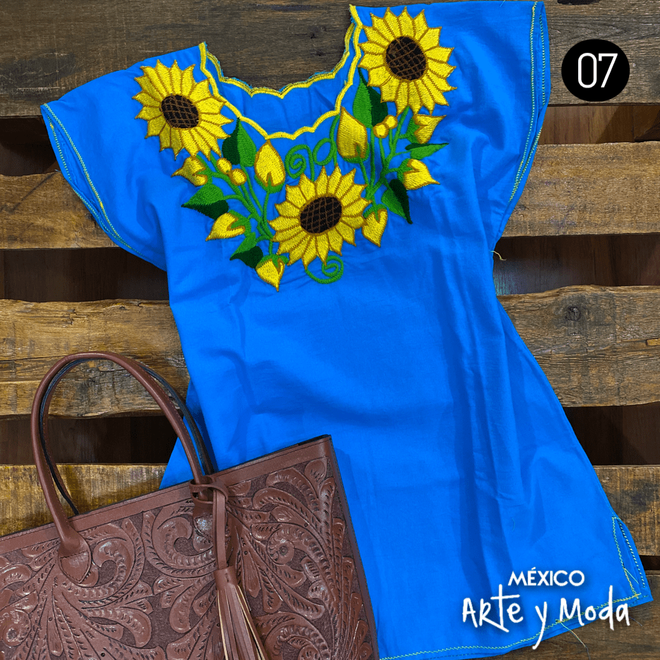Blusa Zinac Cuello Redondo - MÉXICO ARTE Y MODA - Blusa Bordada
