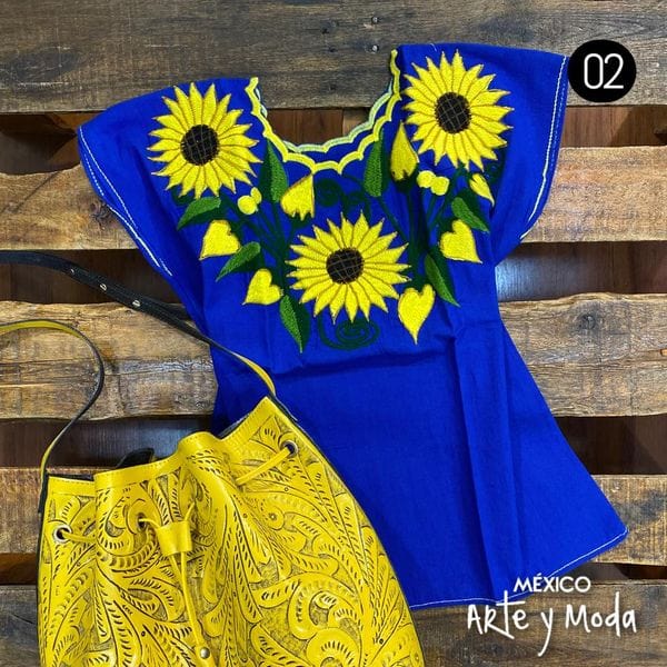 Blusa Zinac Cuello Redondo - MÉXICO ARTE Y MODA - Blusa Bordada