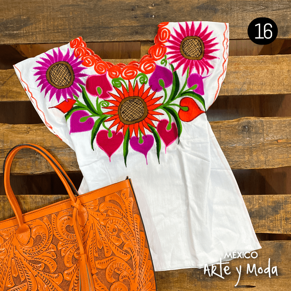 Blusa Zinac Cuello Redondo - MÉXICO ARTE Y MODA - Blusa Bordada