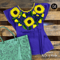 Blusa Zinac Cuello Redondo - MÉXICO ARTE Y MODA - Blusa Bordada