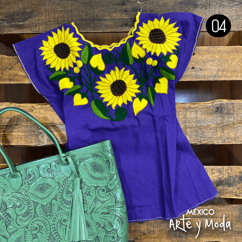 Blusa Zinac Cuello Redondo - MÉXICO ARTE Y MODA - Blusa Bordada