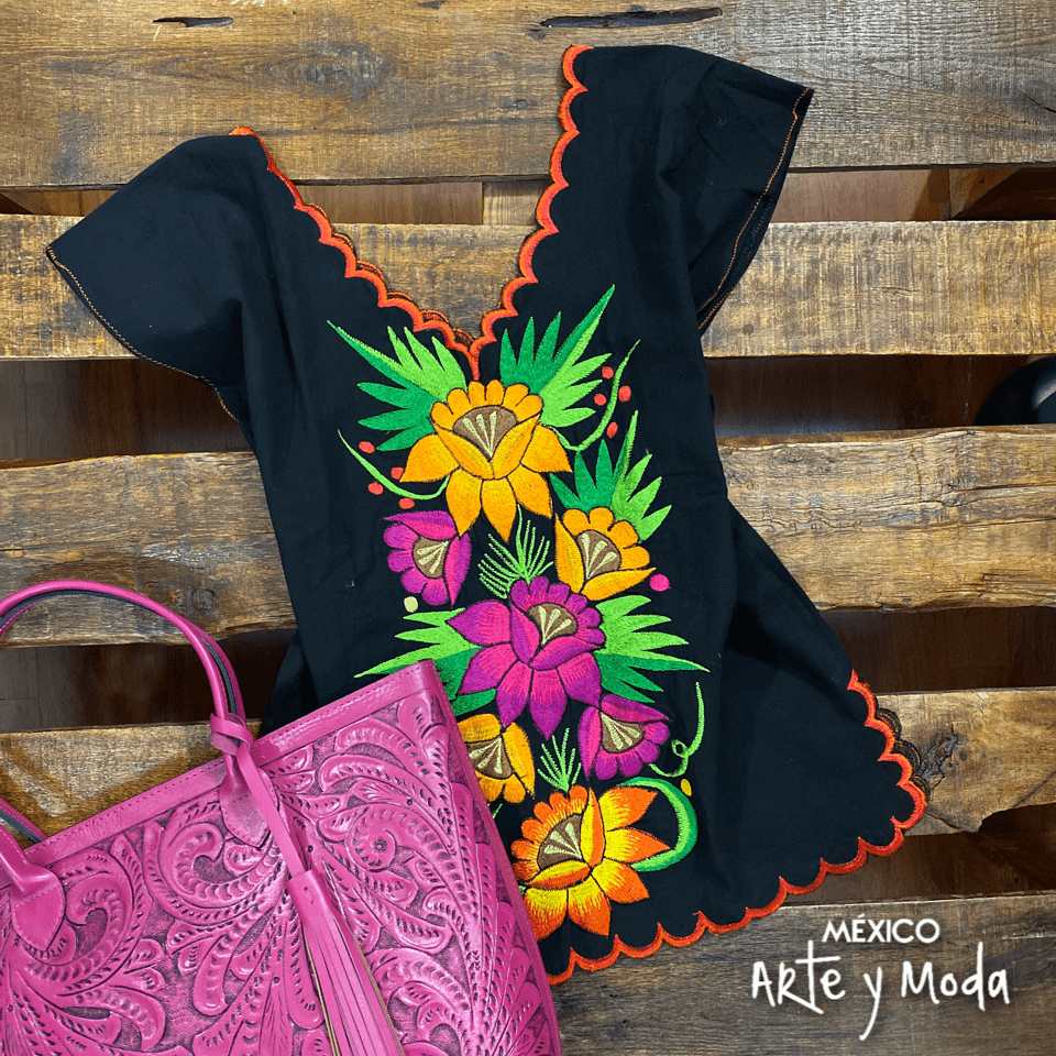 Blusa Zinac Seda - MÉXICO ARTE Y MODA - Blusa Bordada