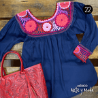 Bluson Aguacatenango Rayon - MÉXICO ARTE Y MODA - Blusón Artesanal