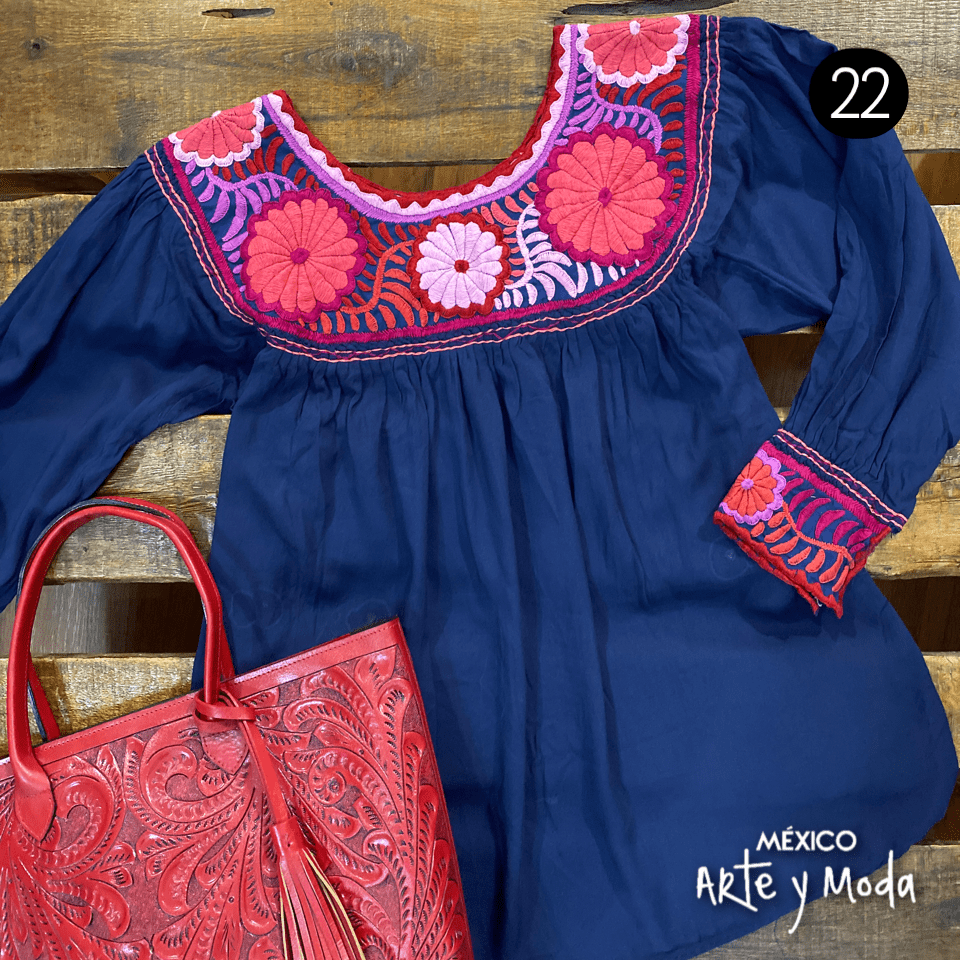 Bluson Aguacatenango Rayon - MÉXICO ARTE Y MODA - Blusón Artesanal