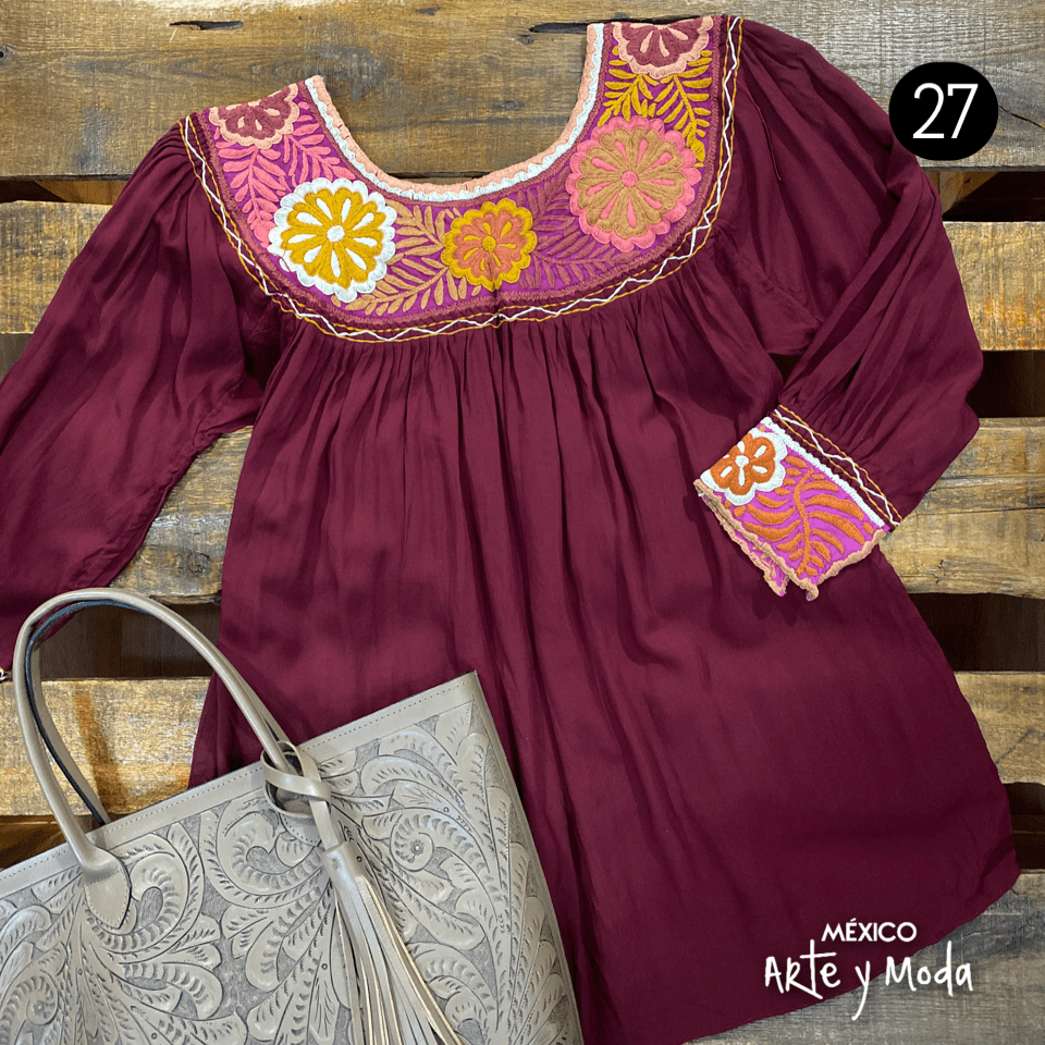 Bluson Aguacatenango Rayon - MÉXICO ARTE Y MODA - Blusón Artesanal