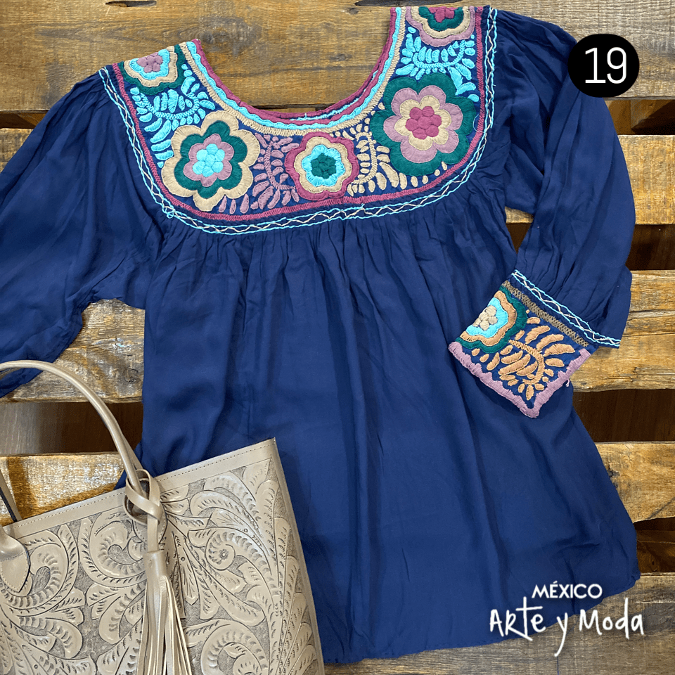 Bluson Aguacatenango Rayon - MÉXICO ARTE Y MODA - Blusón Artesanal