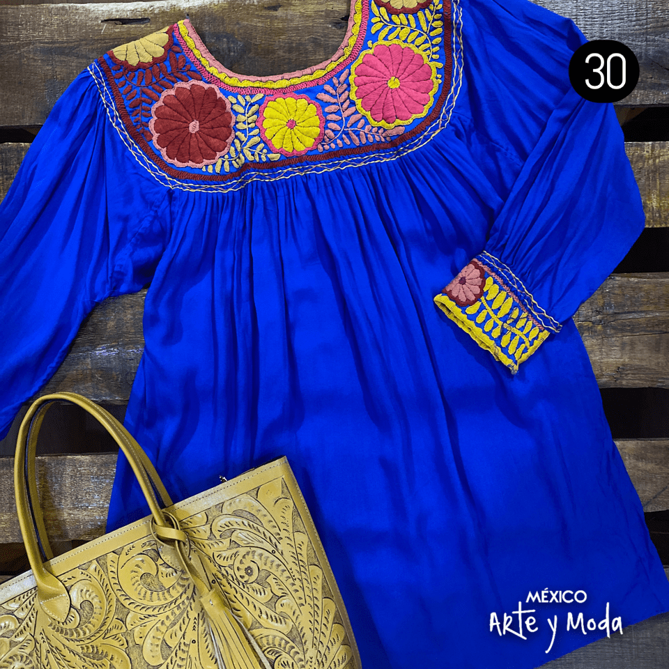 Bluson Aguacatenango Rayon - MÉXICO ARTE Y MODA - Blusón Artesanal