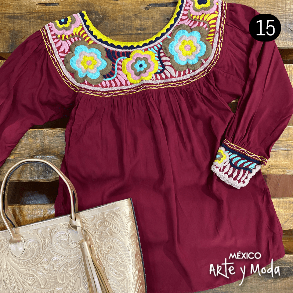 Bluson Aguacatenango Rayon - MÉXICO ARTE Y MODA - Blusón Artesanal