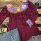 Bluson Aguacatenango Rayon - MÉXICO ARTE Y MODA - Blusón Artesanal