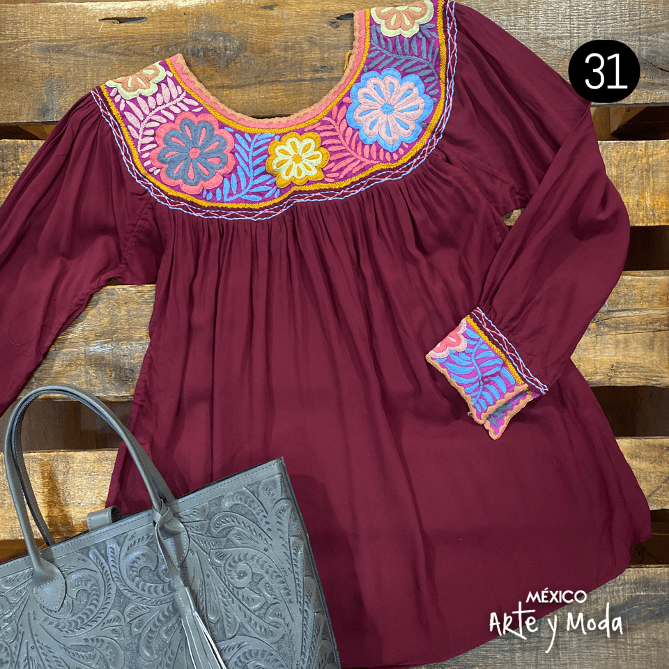 Bluson Aguacatenango Rayon - MÉXICO ARTE Y MODA - Blusón Artesanal